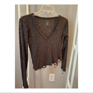 Grey Cropped Long Sleeve